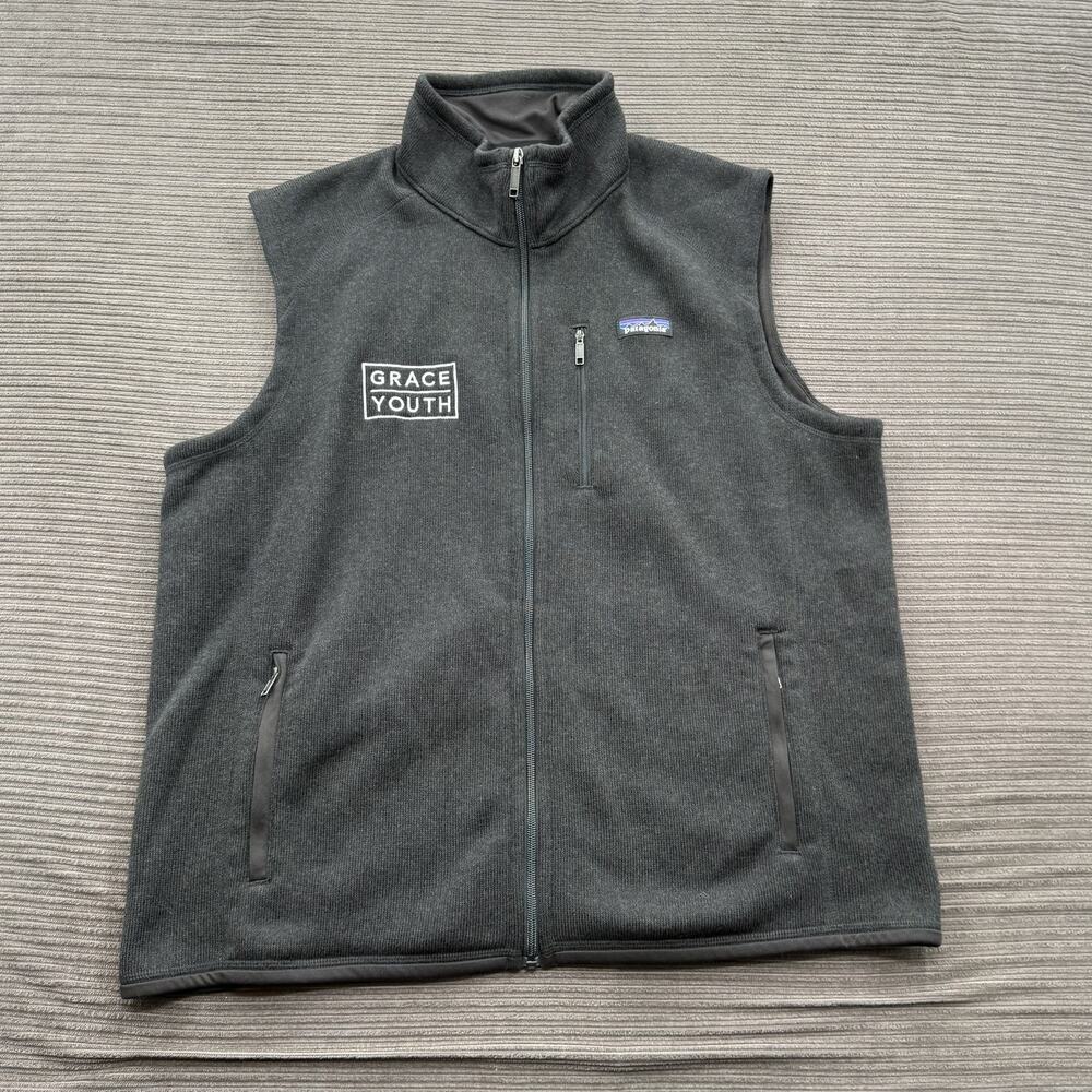 Patagonia Fleece Vest Mens XL Full Zip Grace Youth Embroidered Pockets Outdoors